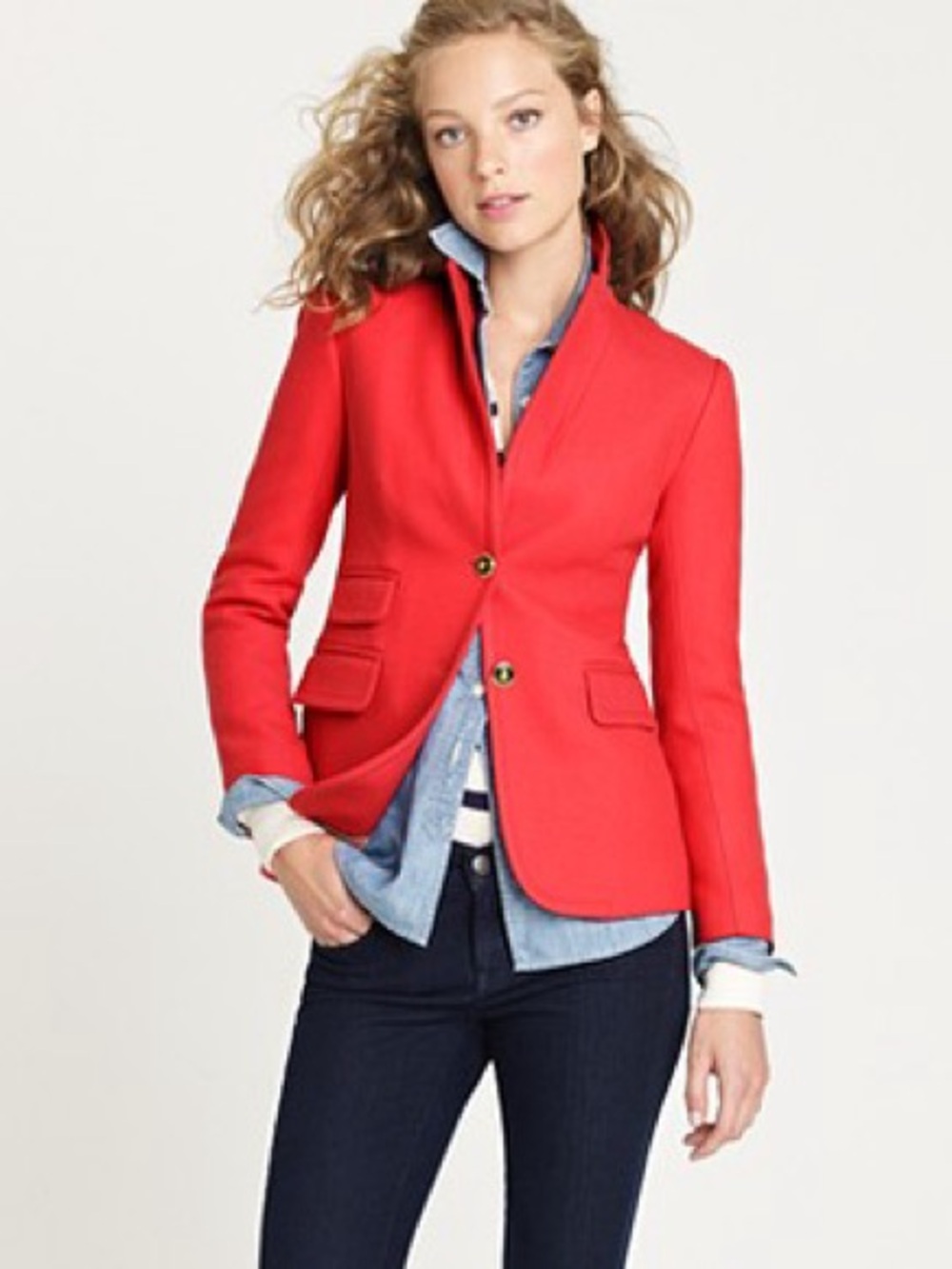 J. Crew Ha.cking Double Serge Wool Blazer Jacket Size 8P